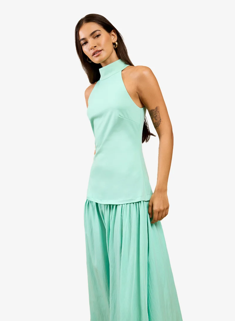 Little Mistress  Sage Halter Maxi Dress for Women | Best Price UAE